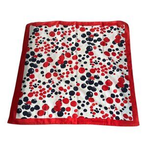 Vintage Italian Polka Dot Scarf Red White Navy Made in Italy